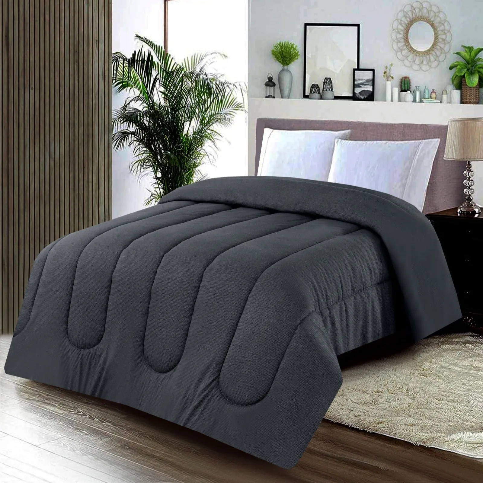 1 PC Double Winter Comforter-Grey Textured