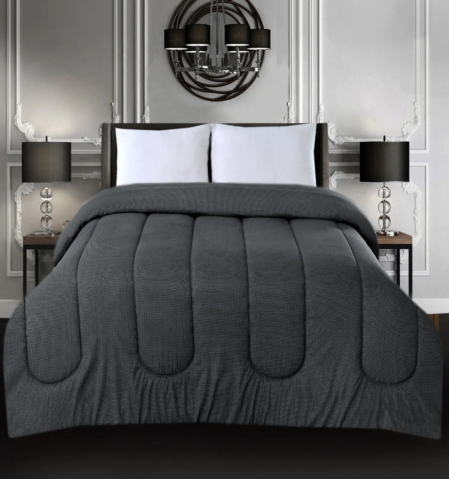 1 PC Double Winter Comforter-Grey Textured