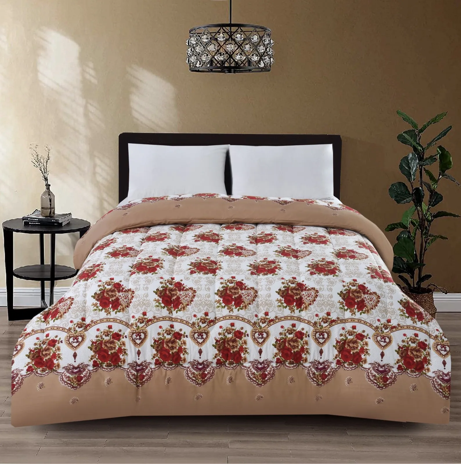 1 PC Double Winter Comforter-Red Roses