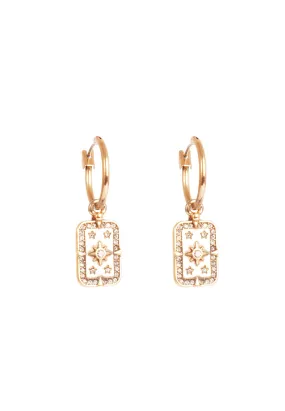 1018-1211 Earring Astro Gold Rectangle