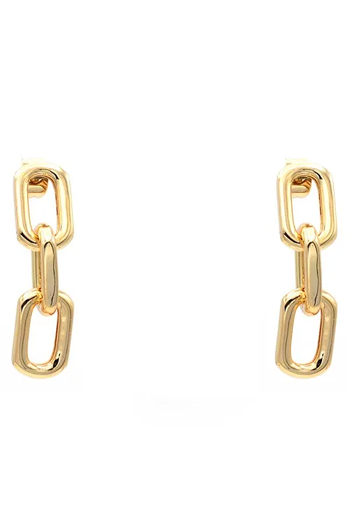 18k Gold Chain Link Earrings