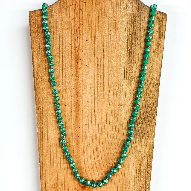 36 Inch 8mm Crystal Strand Necklace in Seafoam