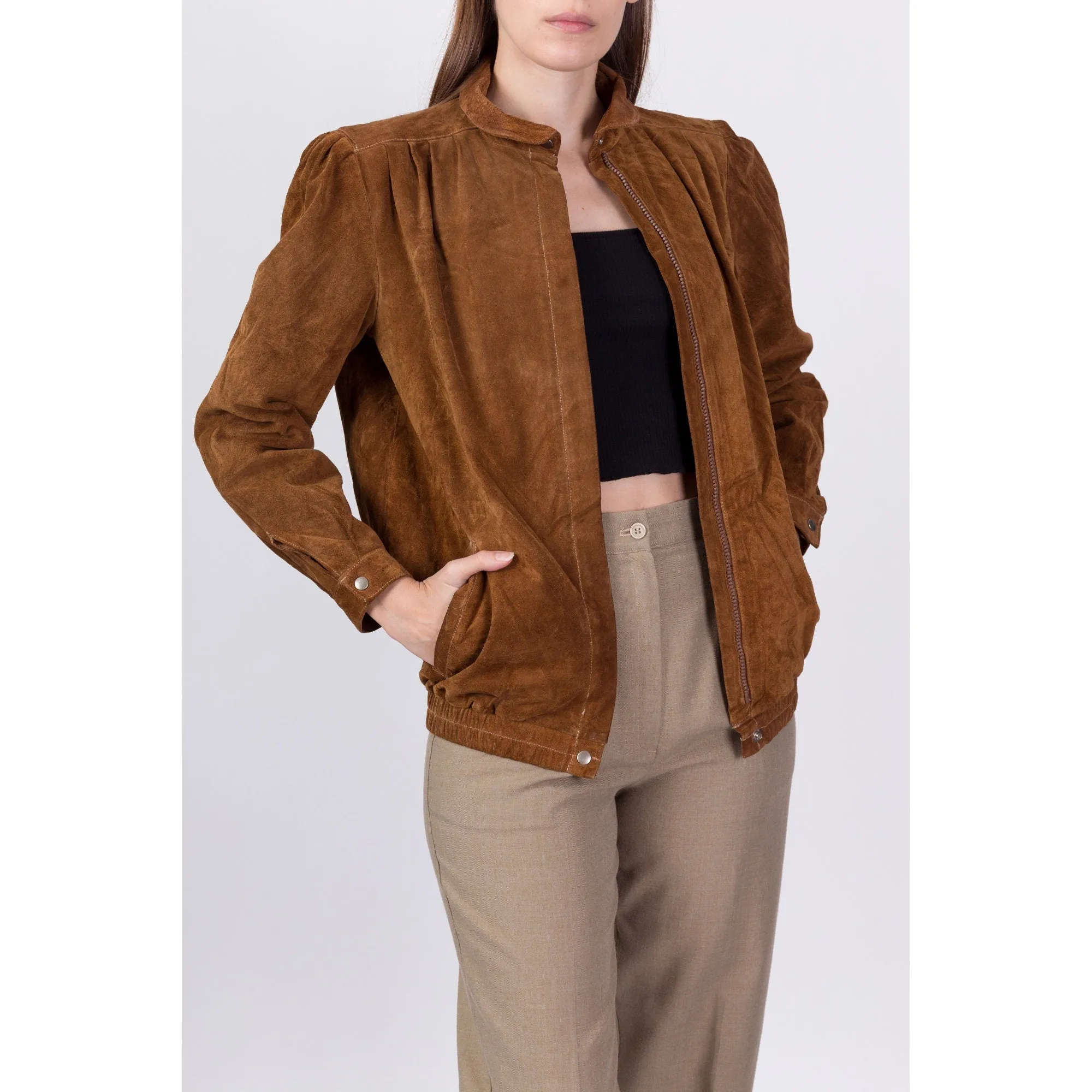 80s Brown Suede Jacket - Small