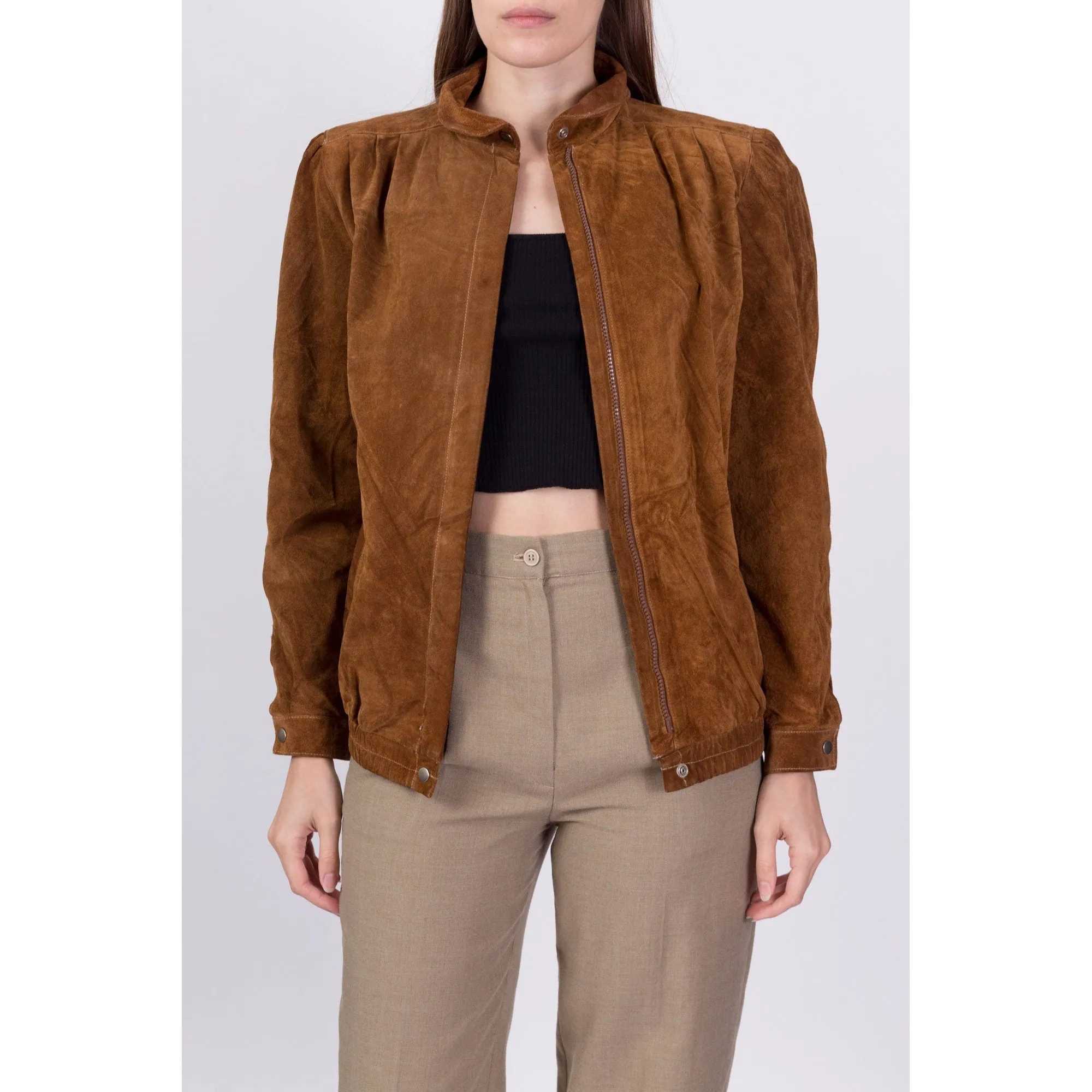 80s Brown Suede Jacket - Small