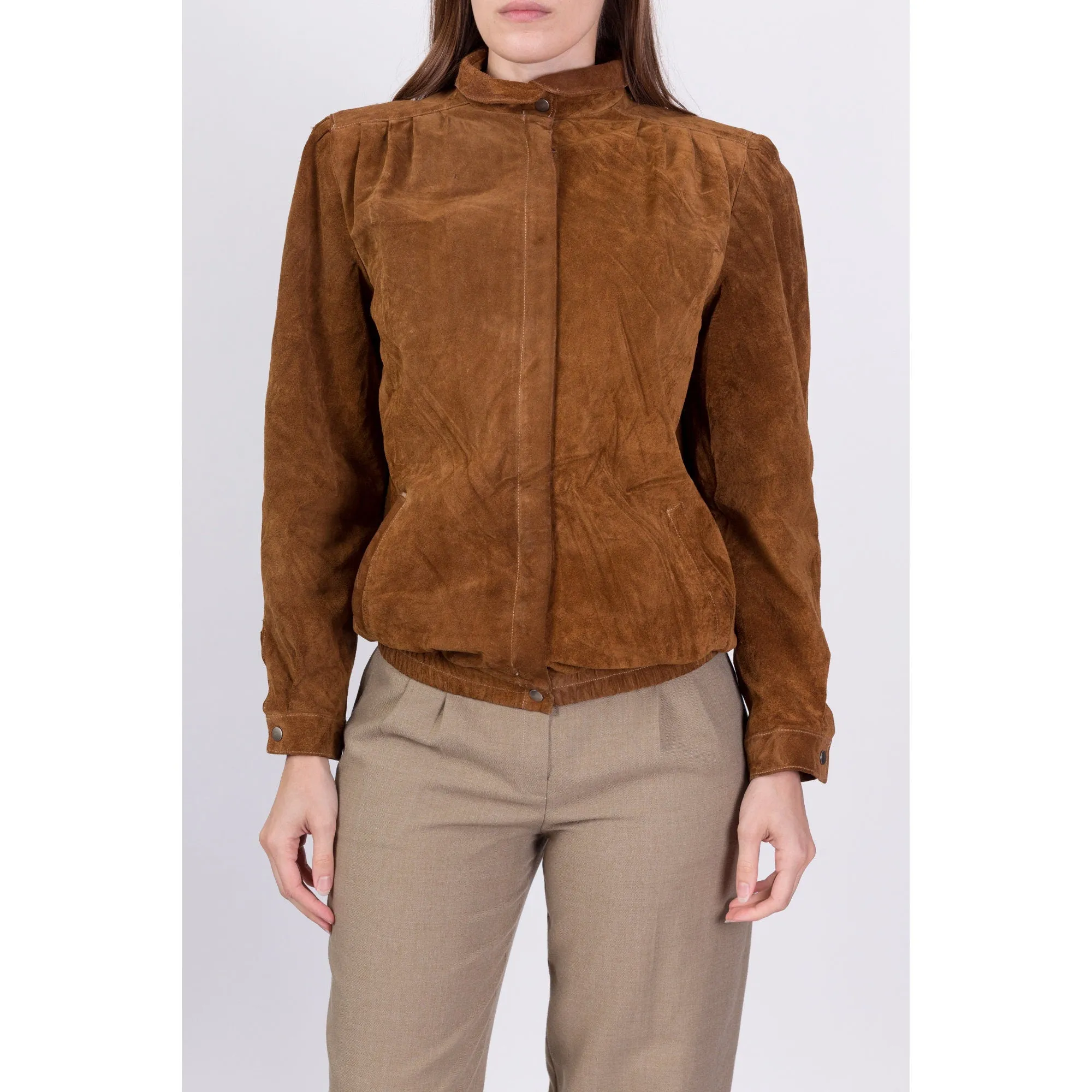 80s Brown Suede Jacket - Small