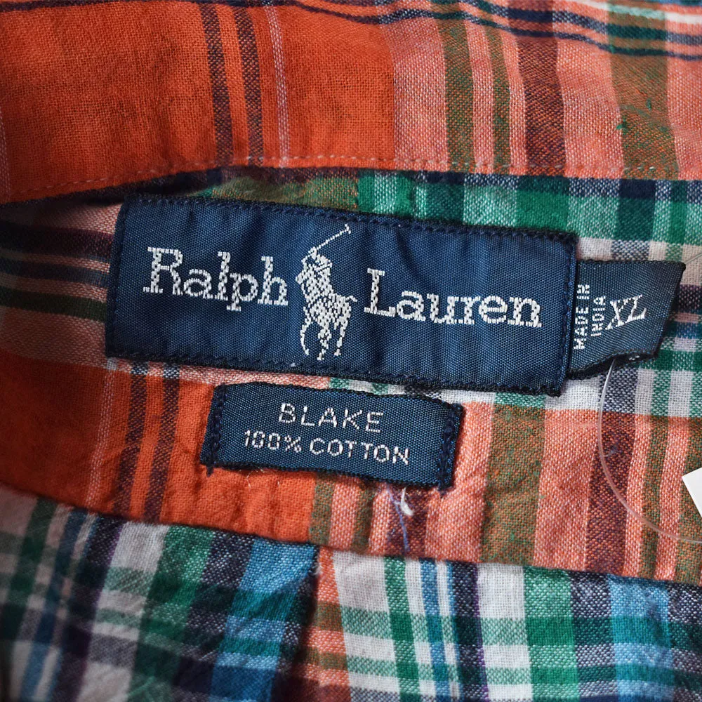 90's Ralph Lauren “BLAKE” マドラスチェック ボタンダウンシャツ 240327 S2059