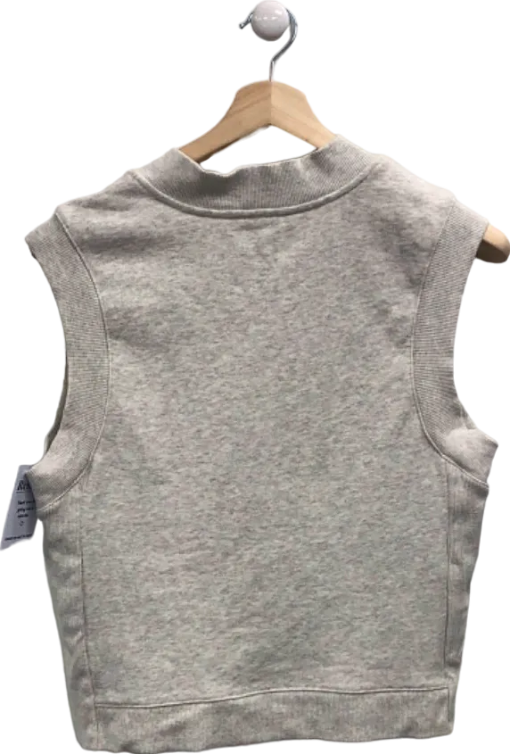 Adanola Grey Sleeveless V-Neck Sweatshirt XS