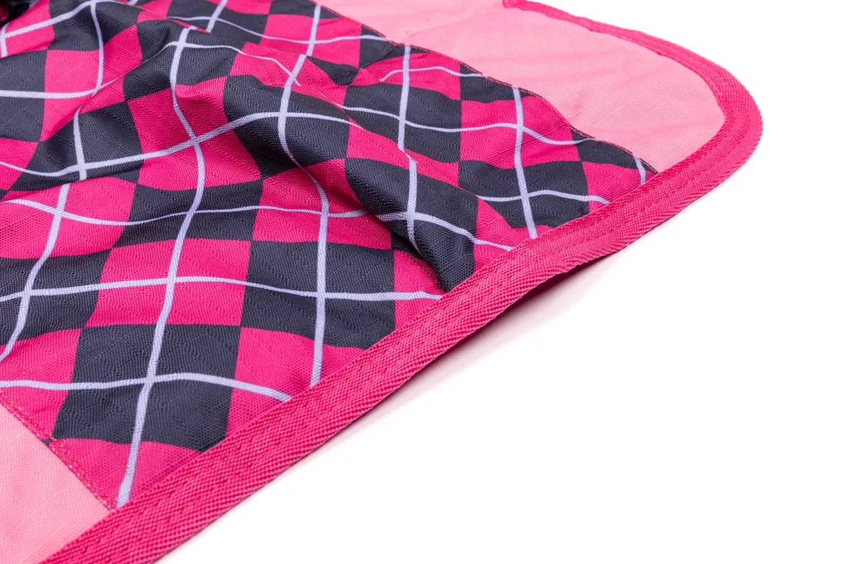 All Seasons Waterproof Dog Coat in Pink Check