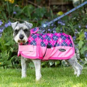 All Seasons Waterproof Dog Coat in Pink Check