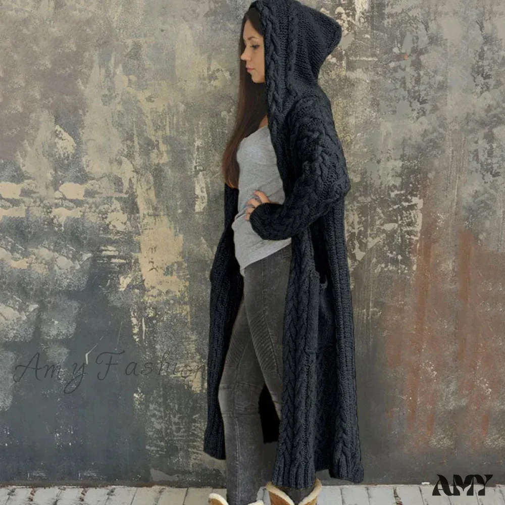 Amy Fashion - Fashion Women Cardigans Baggy Long Coat Chunky Knitted Sweater