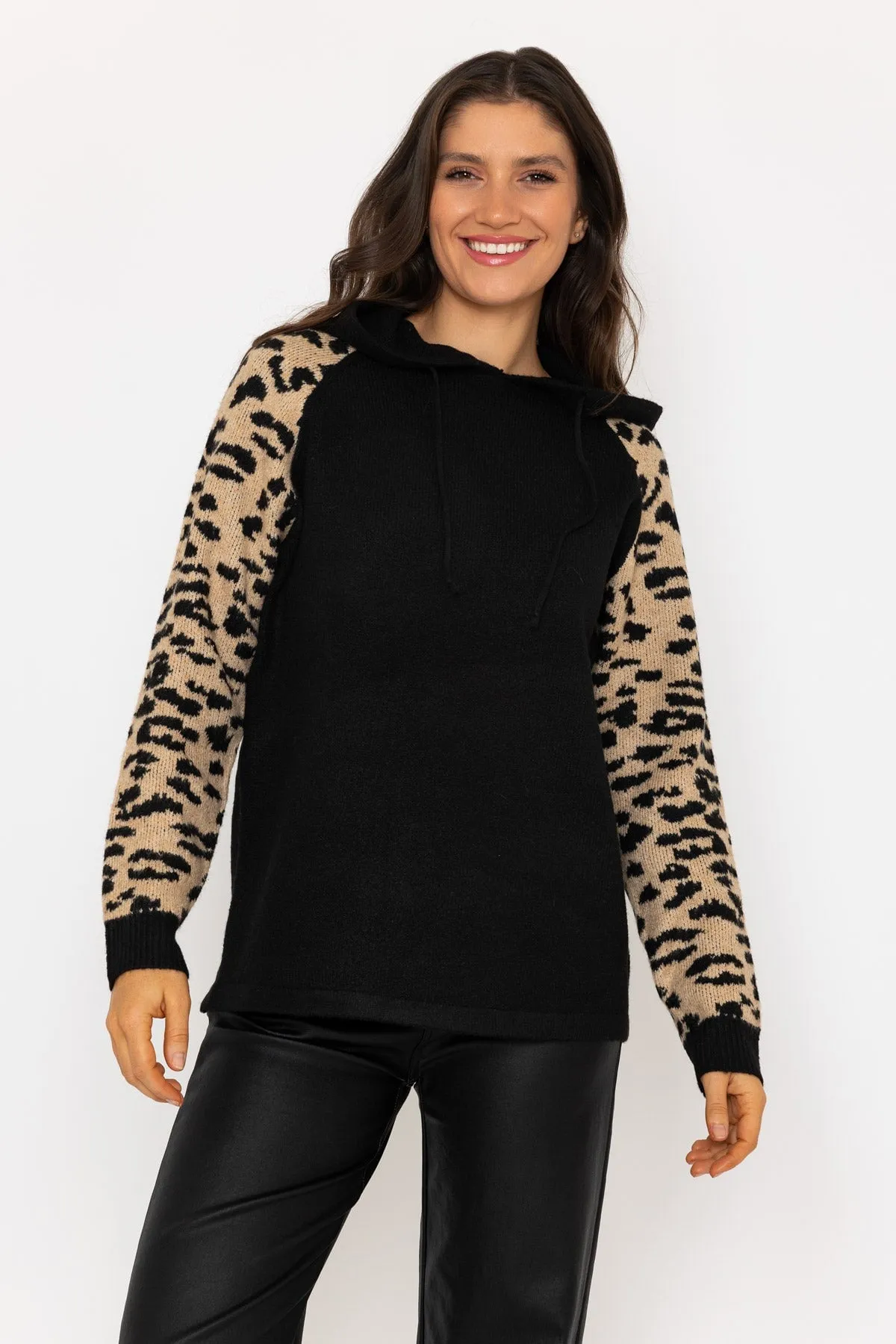 Animal Printed Knitted Hoodie