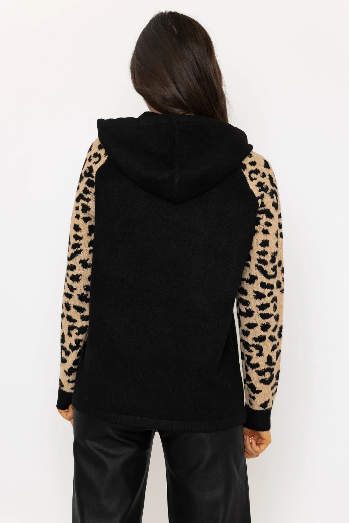 Animal Printed Knitted Hoodie