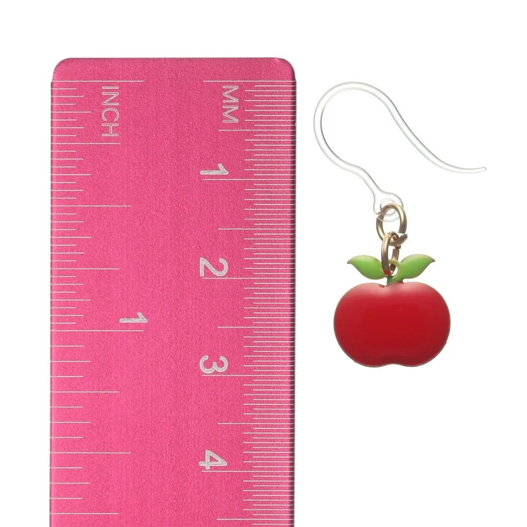 Apple Dangles Hypoallergenic Earrings for Sensitive Ears Made with Plastic Posts