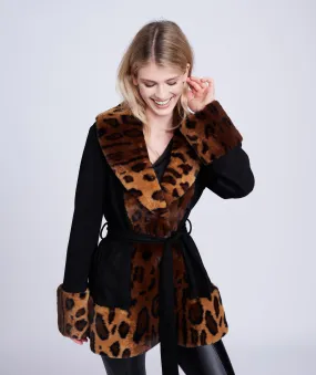 Ariella Coat - Black/leopard