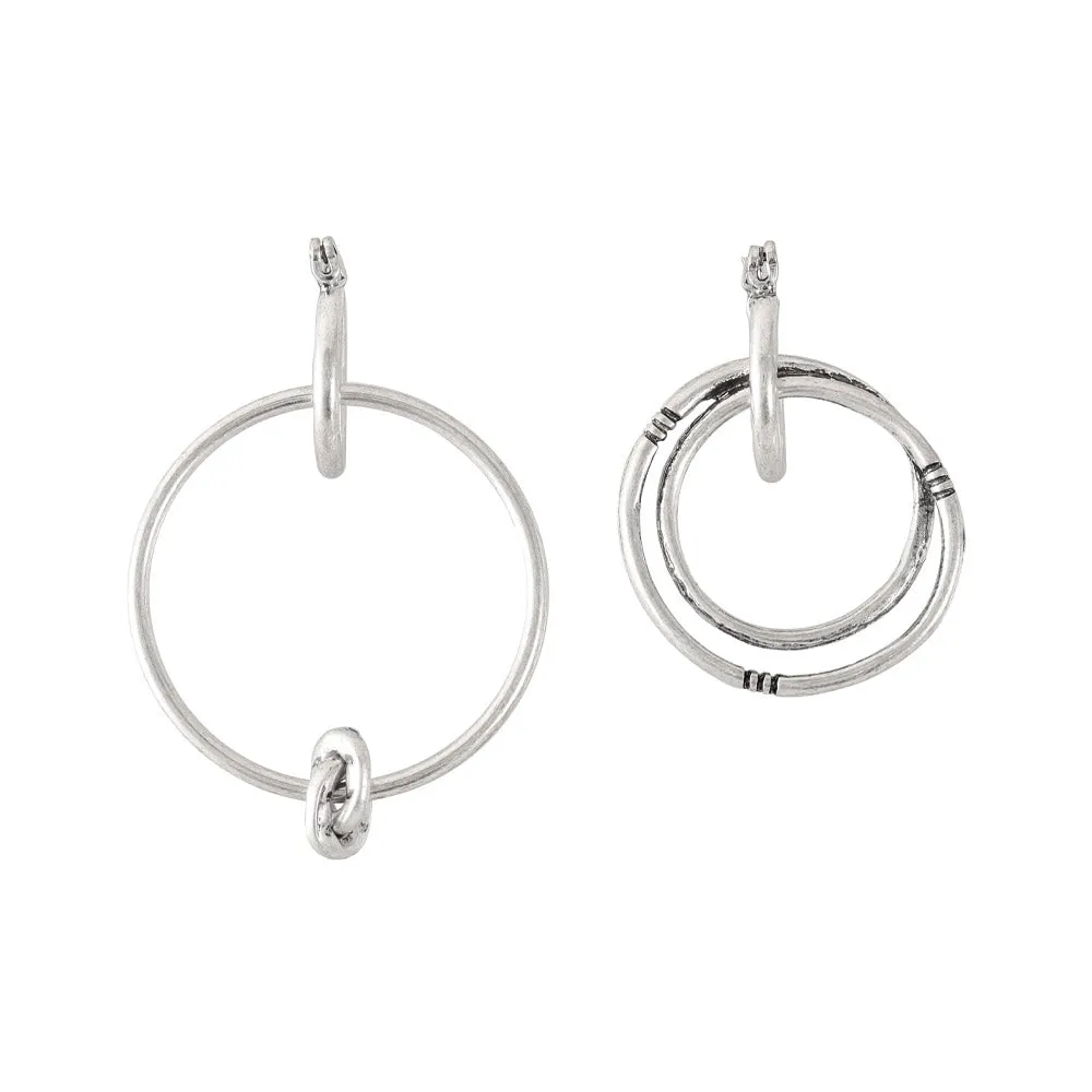 Asymmetrical Hoop Link Earrings