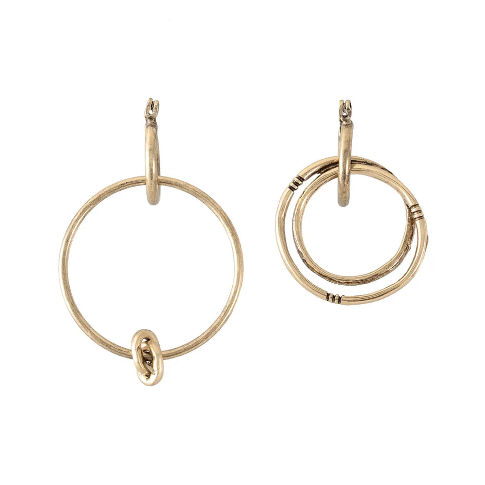 Asymmetrical Hoop Link Earrings