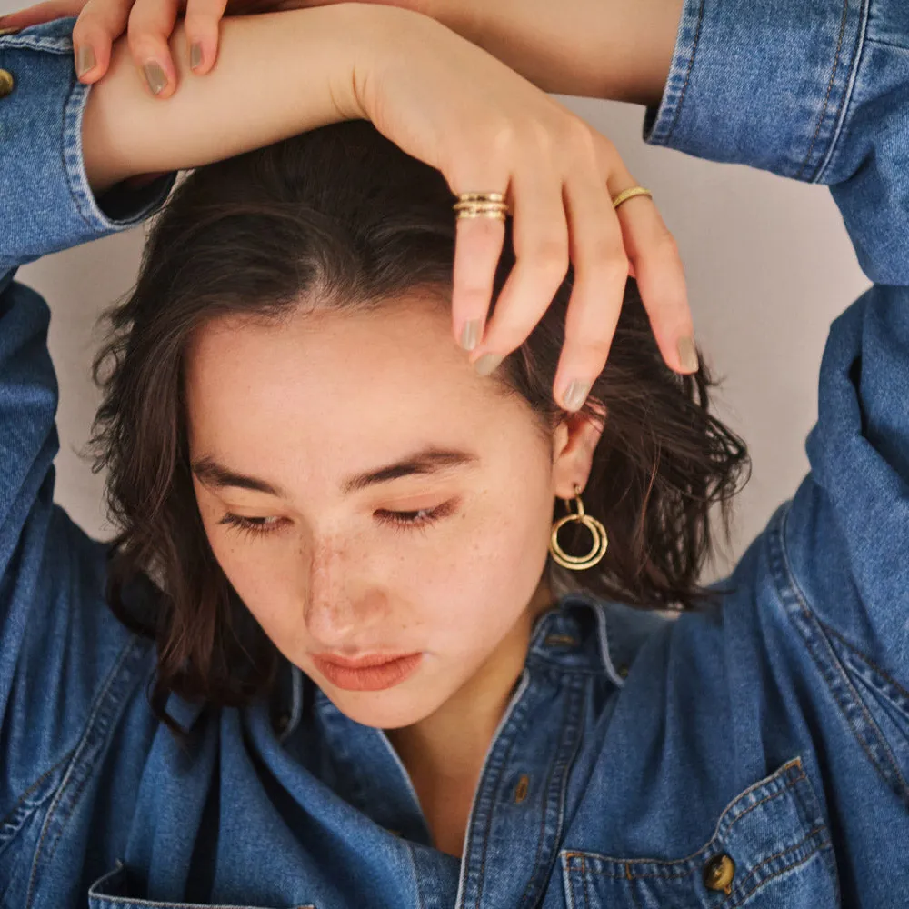 Asymmetrical Hoop Link Earrings