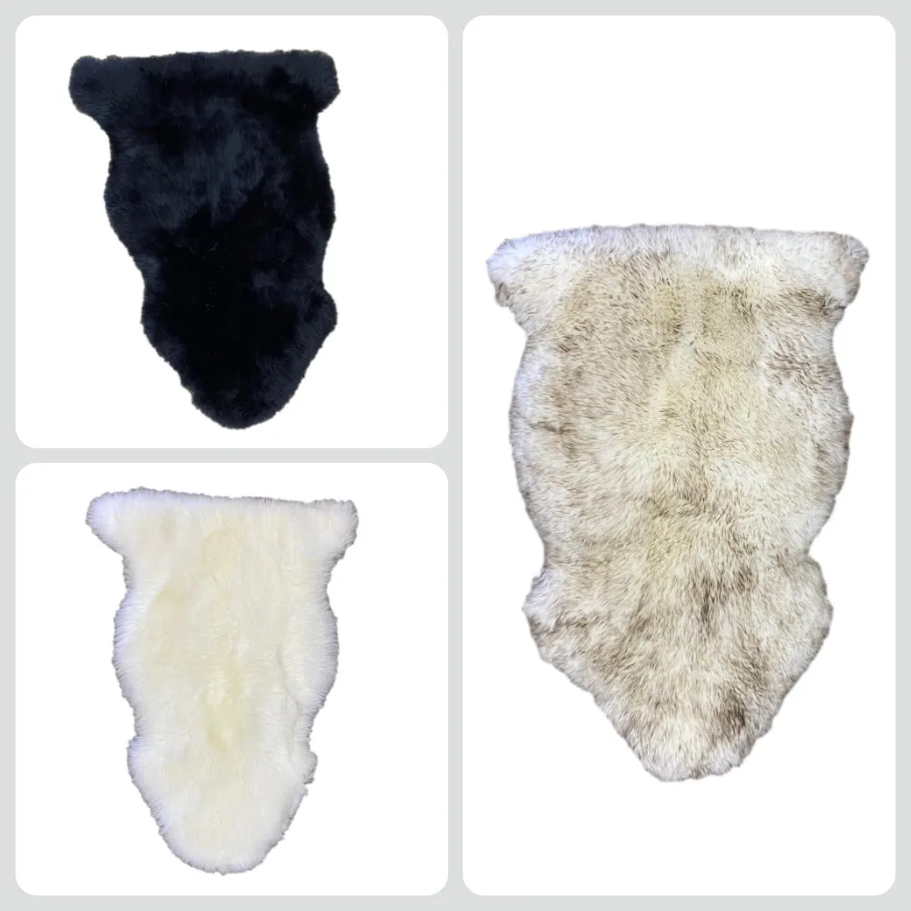 Authentic Sheepskin Rug - Soft Hypoallergenic Fur Throw - Cream - Black - Brown