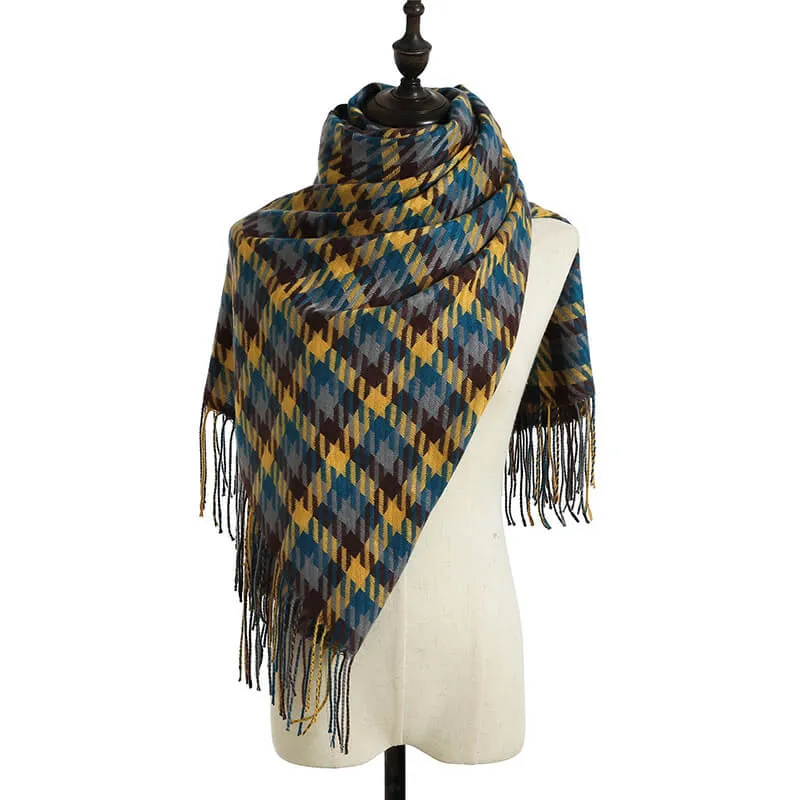 Autumn And Winter Long Shawl Warm Soft Scarf Plaid Large Plaid