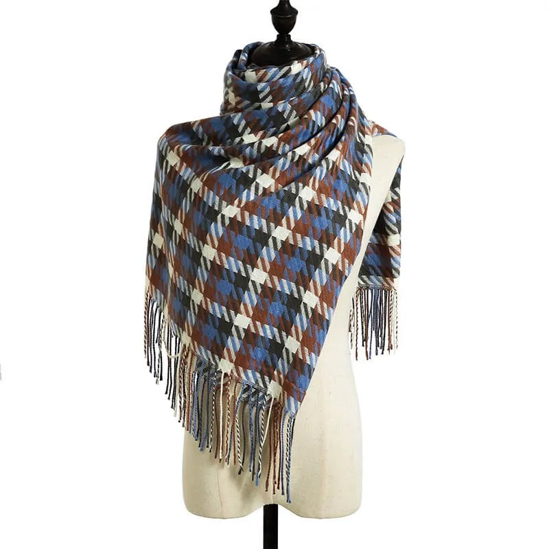 Autumn And Winter Long Shawl Warm Soft Scarf Plaid Large Plaid