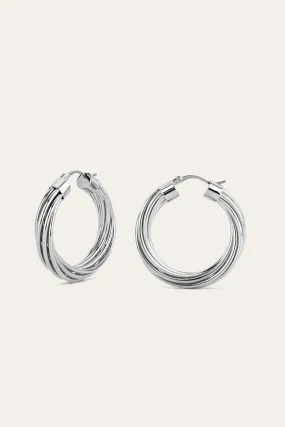 Baby Corda Silver Hoops