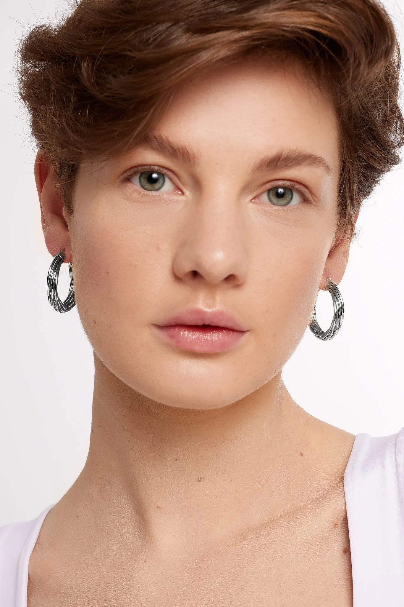 Baby Corda Silver Hoops