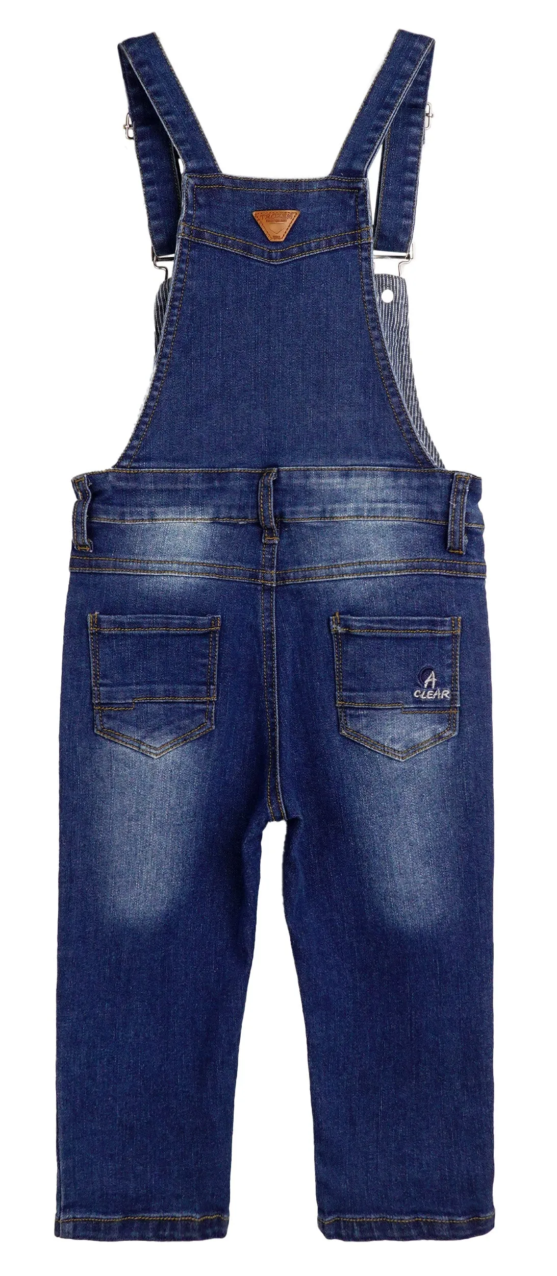 Baby Little Boys Soft Ripped Bib Pocket Fashion Denim Fit Jeans Overalls