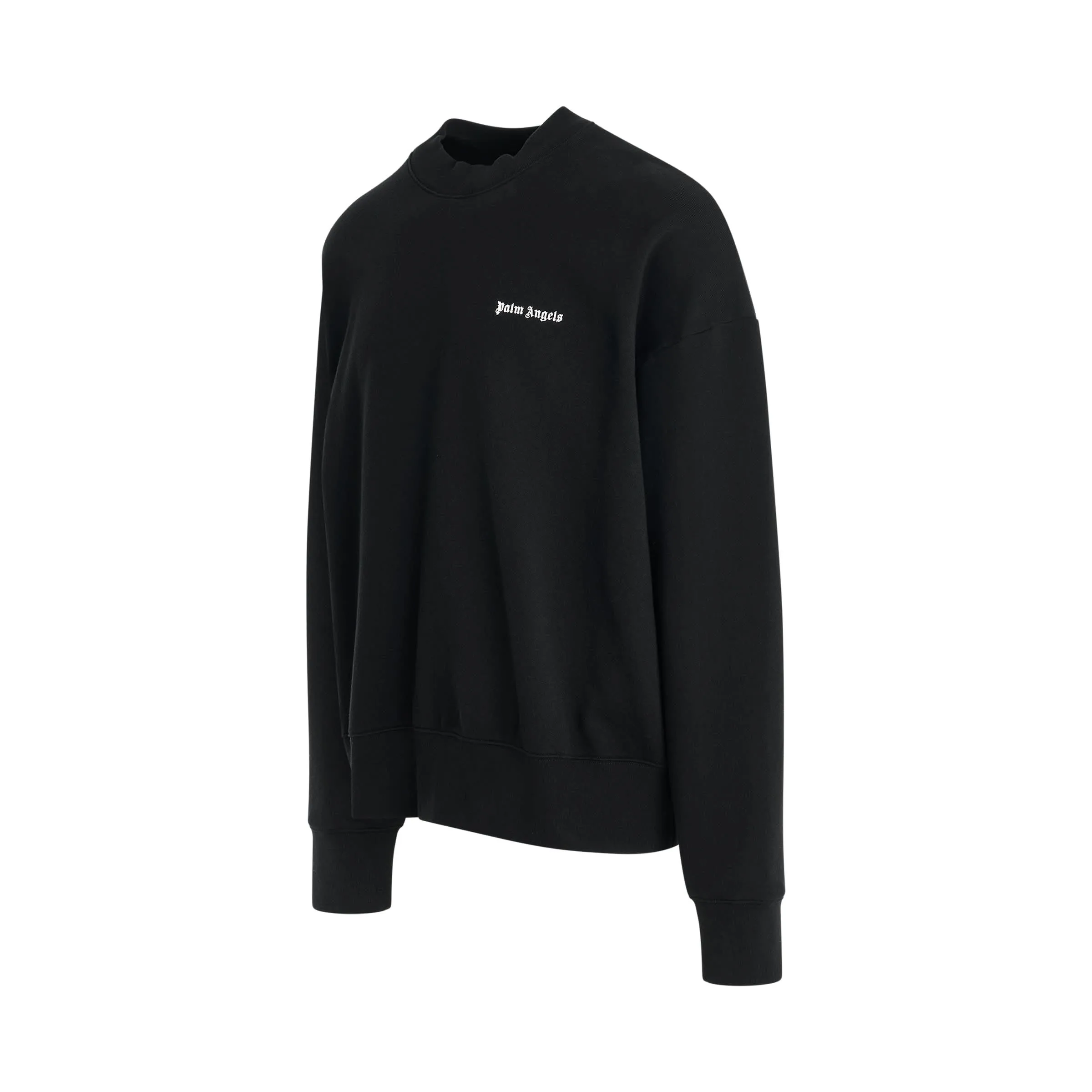 Back Logo Crewneck Sweater in Black/Off White
