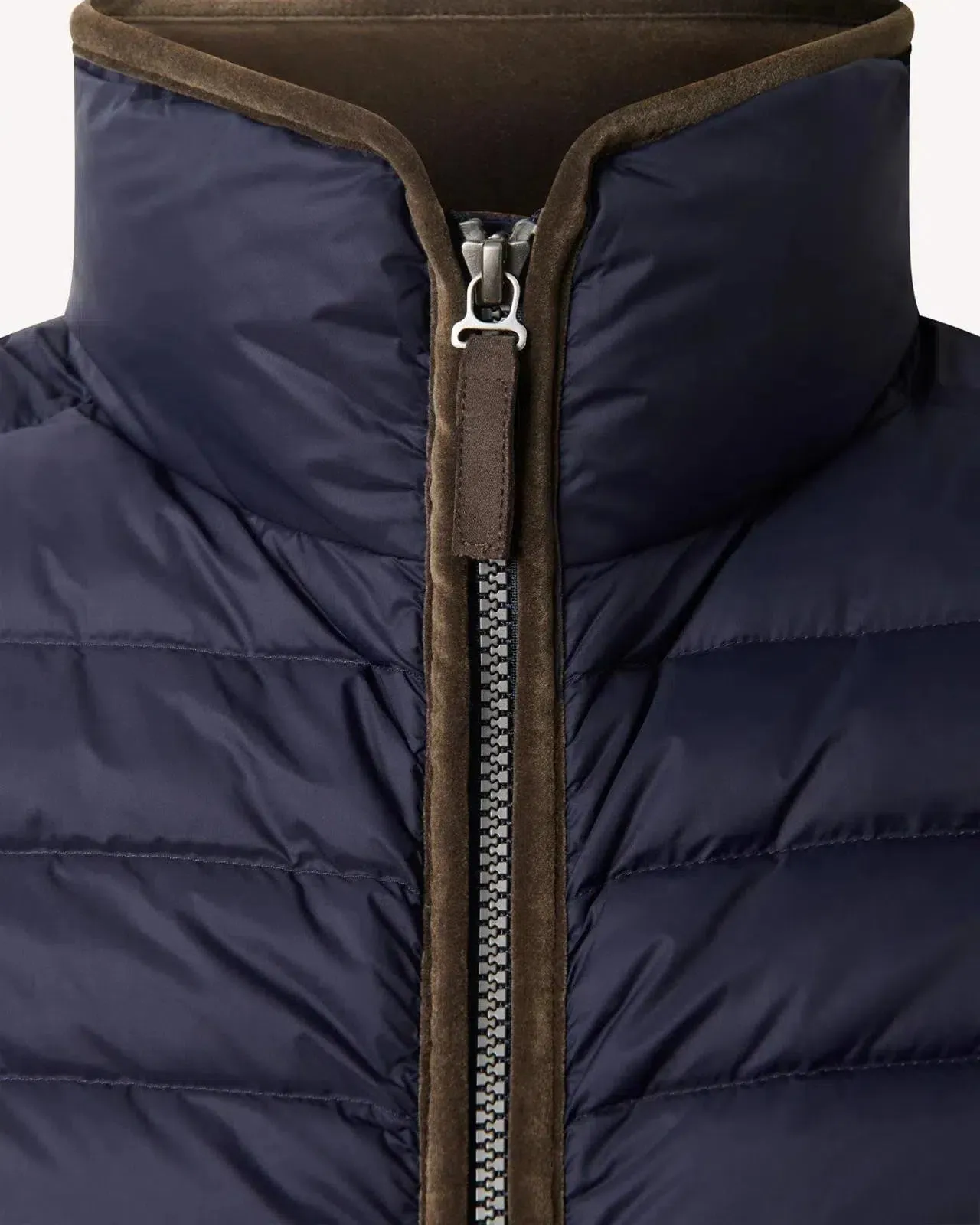 Bernard Weatherill Contrast Trim Quilted Gilet Navy Blue