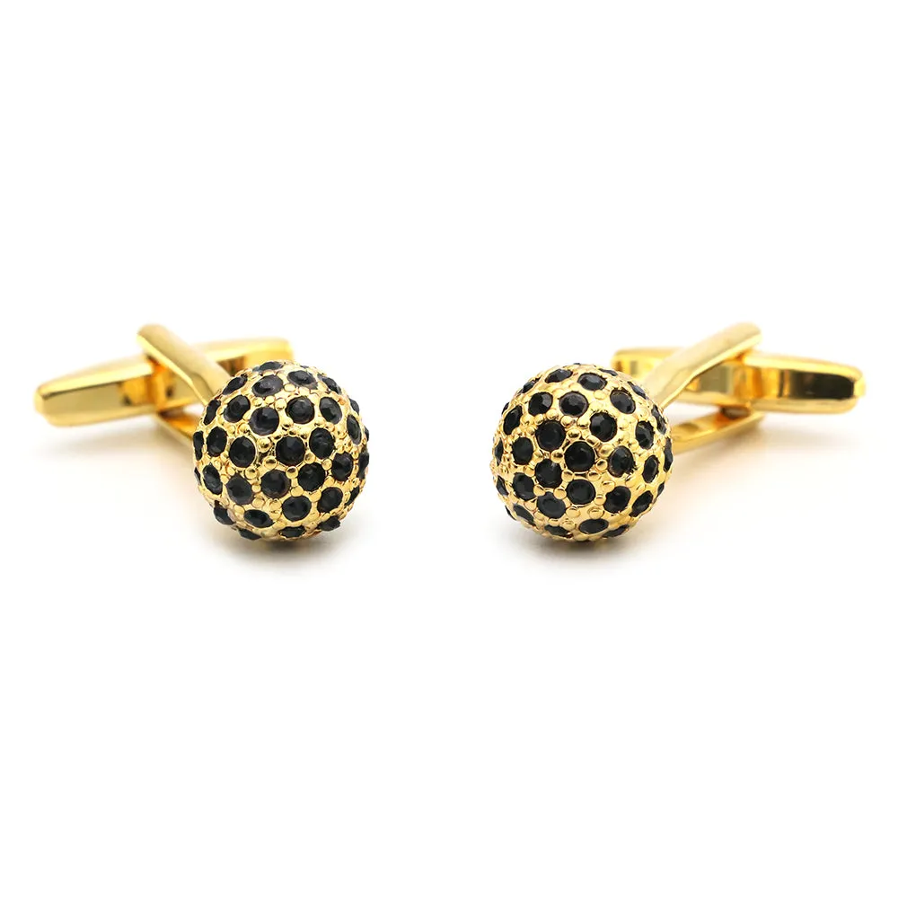 Bethany Black & Gold Ball Cufflinks