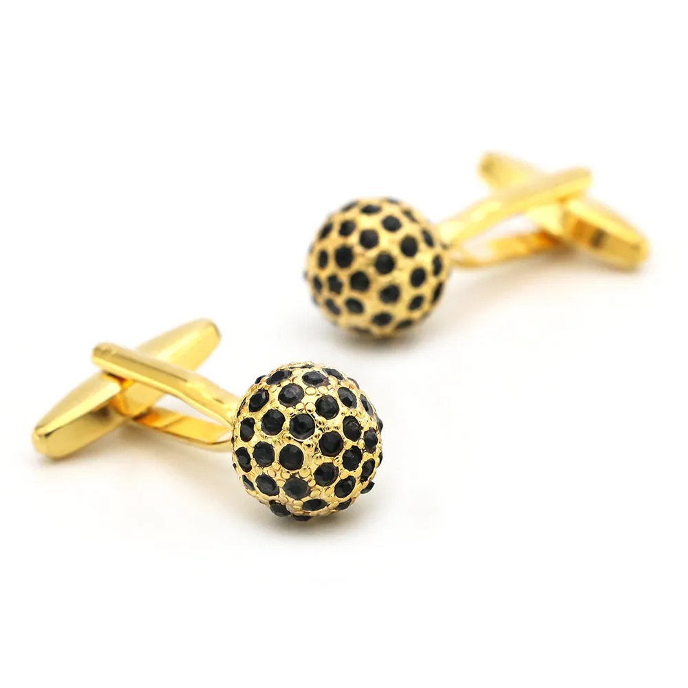 Bethany Black & Gold Ball Cufflinks