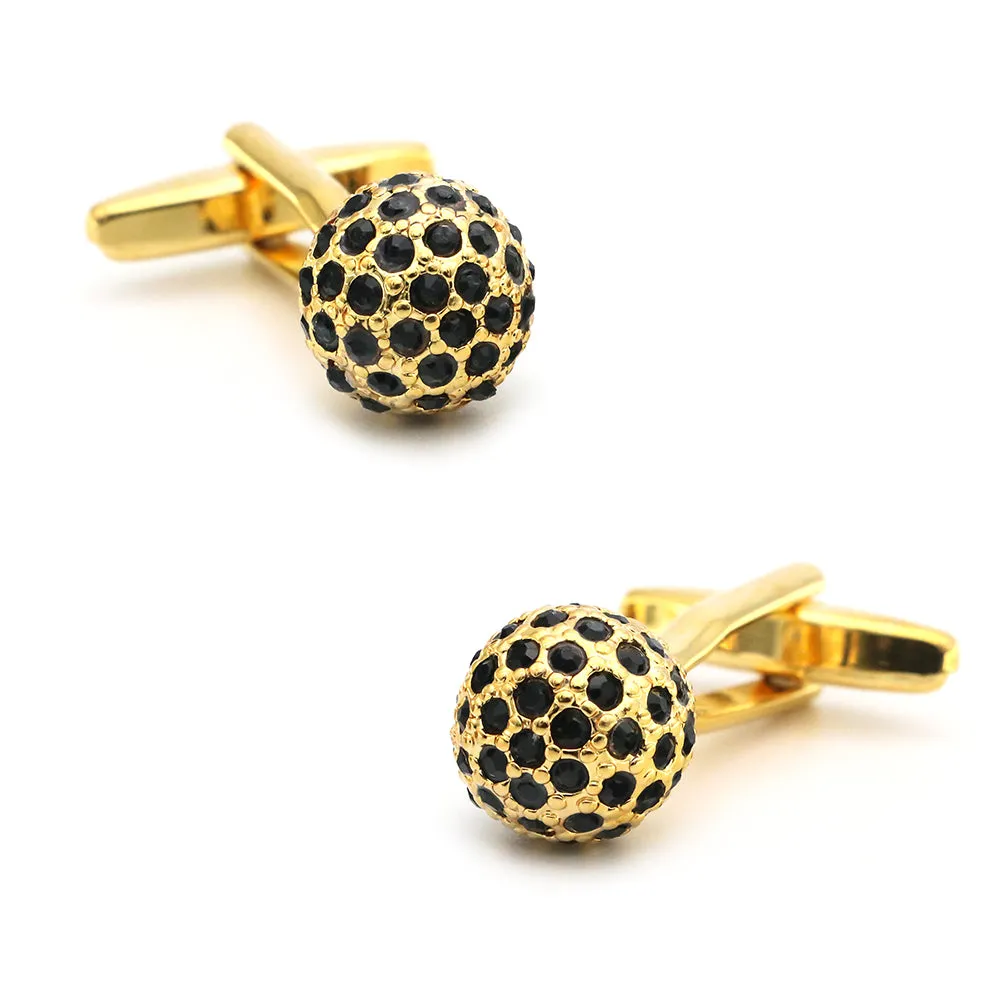 Bethany Black & Gold Ball Cufflinks