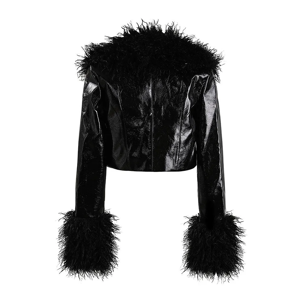 ‘Billionaire Bella’ Leather Jacket with Fur