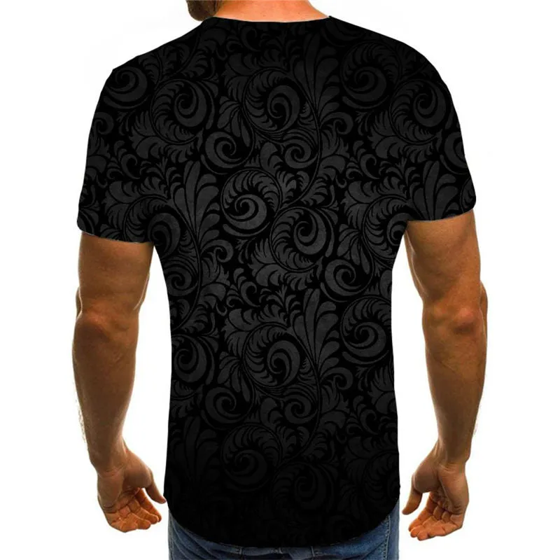 black and grey geometric texture t shirt Casual shirt 3D special texture art costume Casual men different