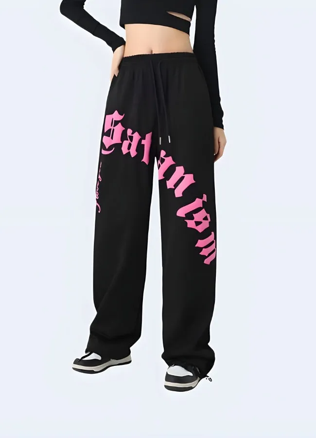 Black And Pink Cargo Pants