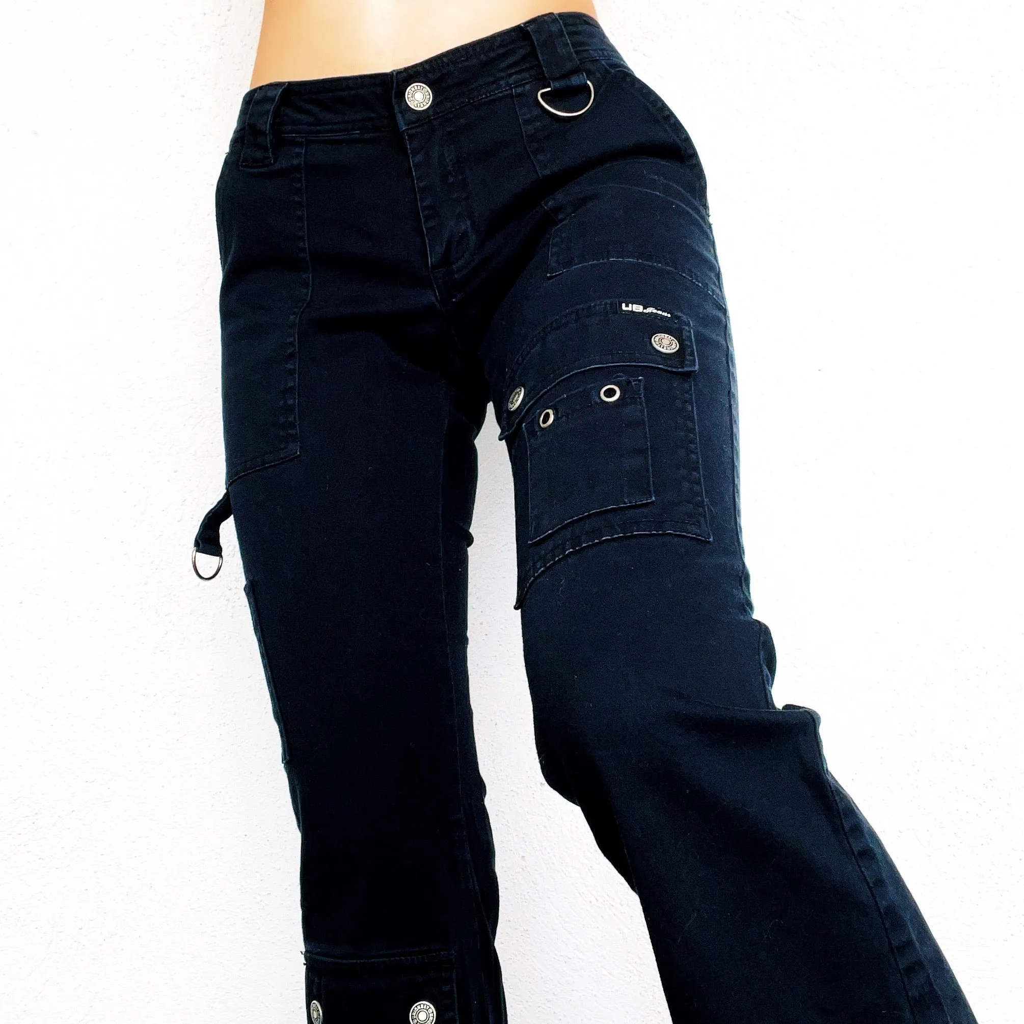 Black Cargo Flare Pants (XS/S)