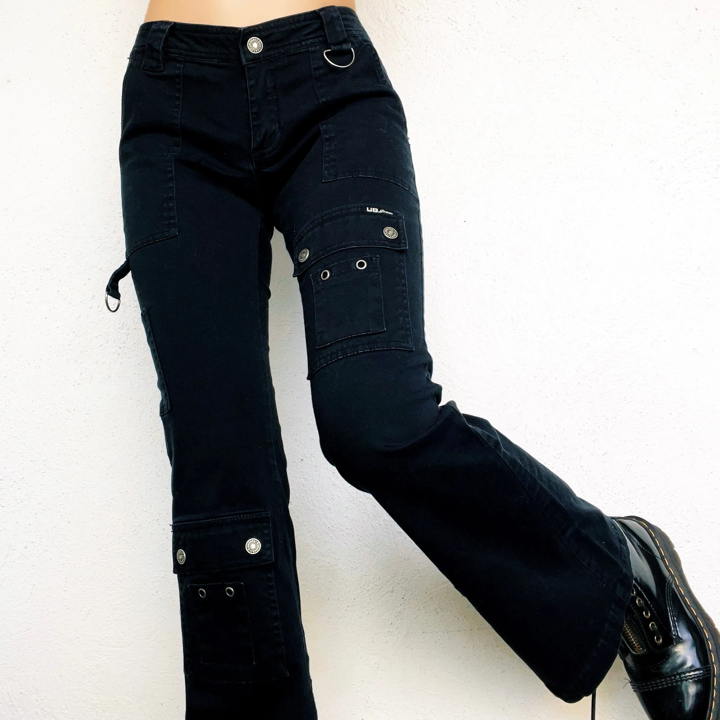 Black Cargo Flare Pants (XS/S)