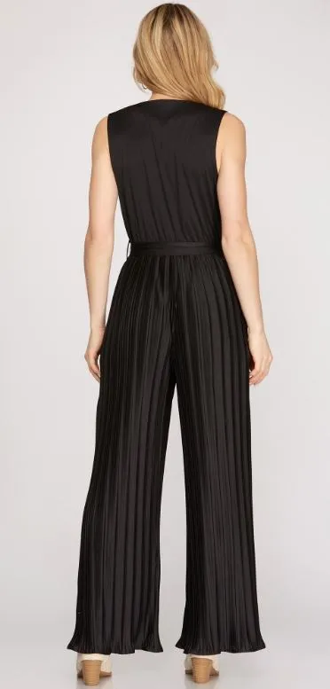 Black Pleated Jumpsuit