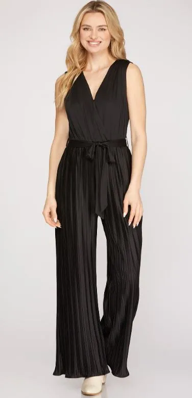 Black Pleated Jumpsuit