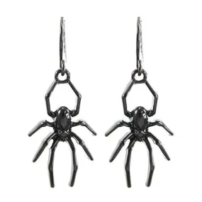 Black Spider Halloween Earrings