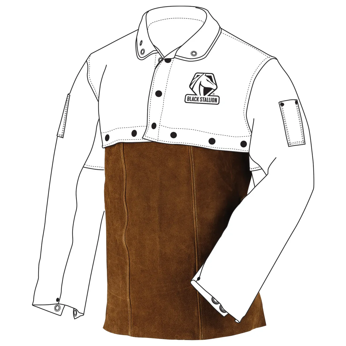 Black Stallion Split Cowhide Welding Bib - WB