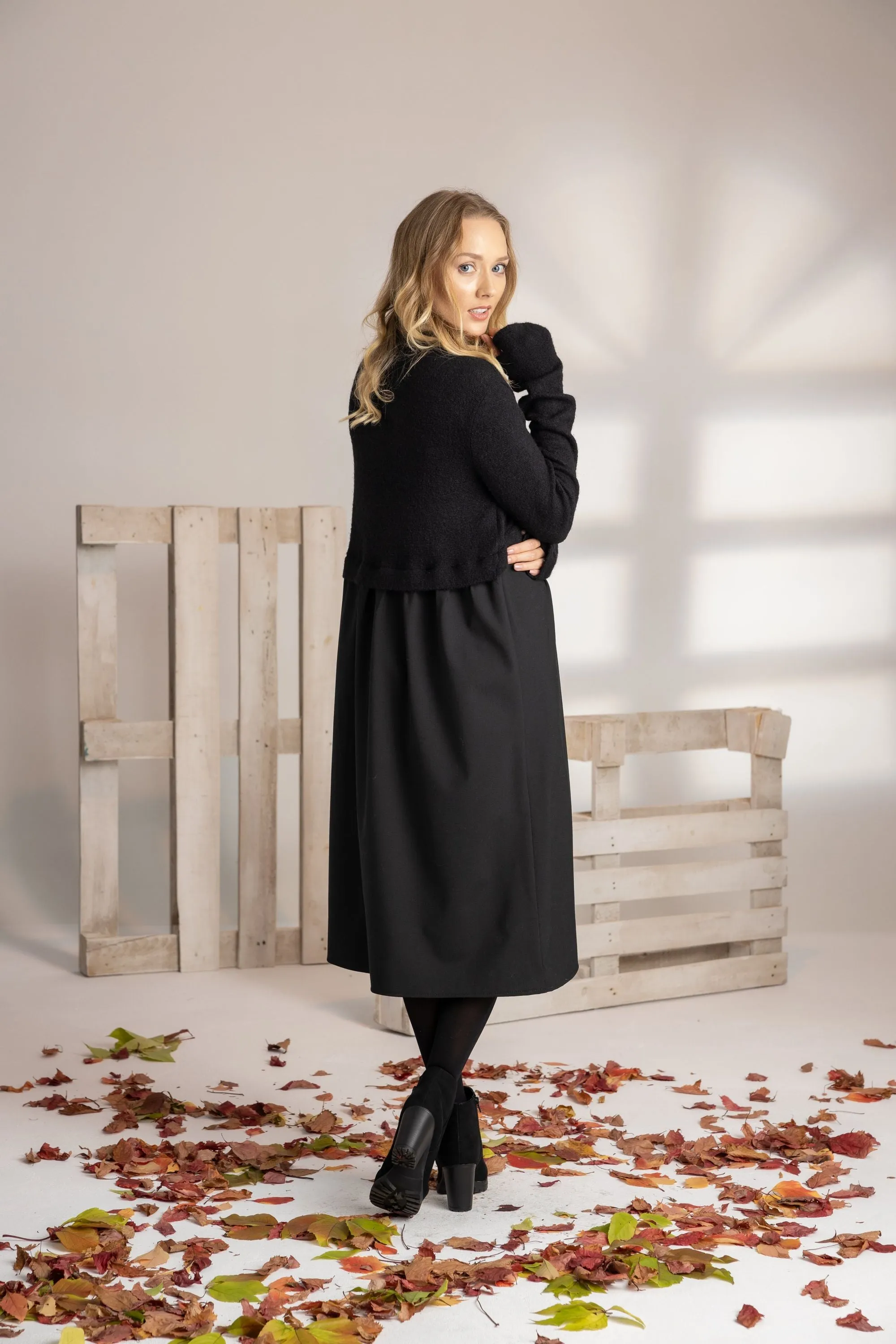 Black Wool Winter Dress