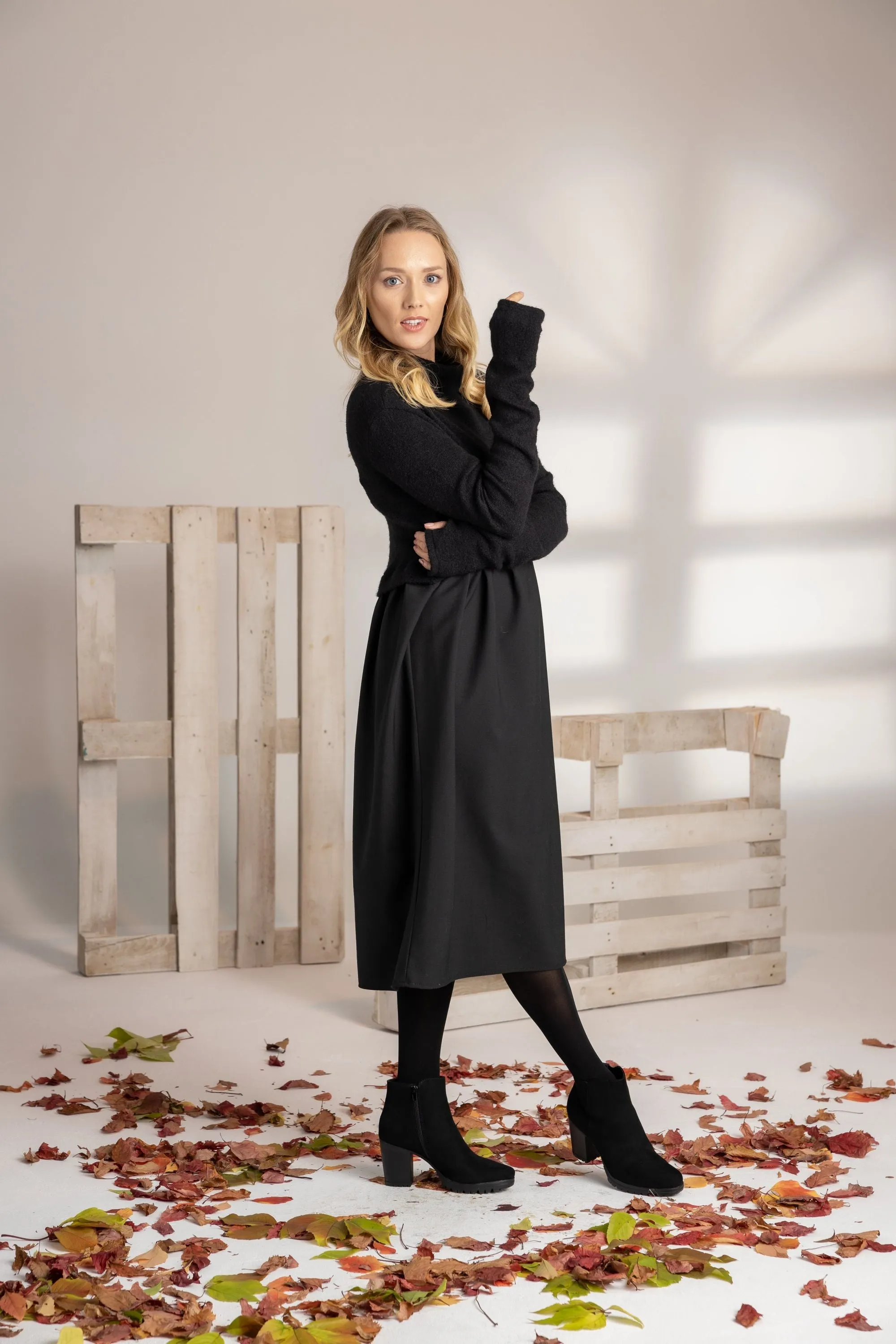 Black Wool Winter Dress