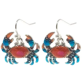 Blue Crab Earrings