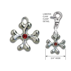 Bone Cross Pet Dog Collar Charm