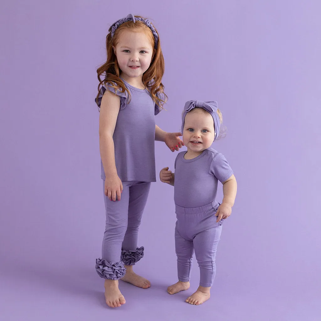 Bonny Purple Ruffled Bum Leggings