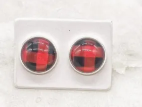 Buffalo Plaid Stud Earring