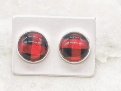 Buffalo Plaid Stud Earring