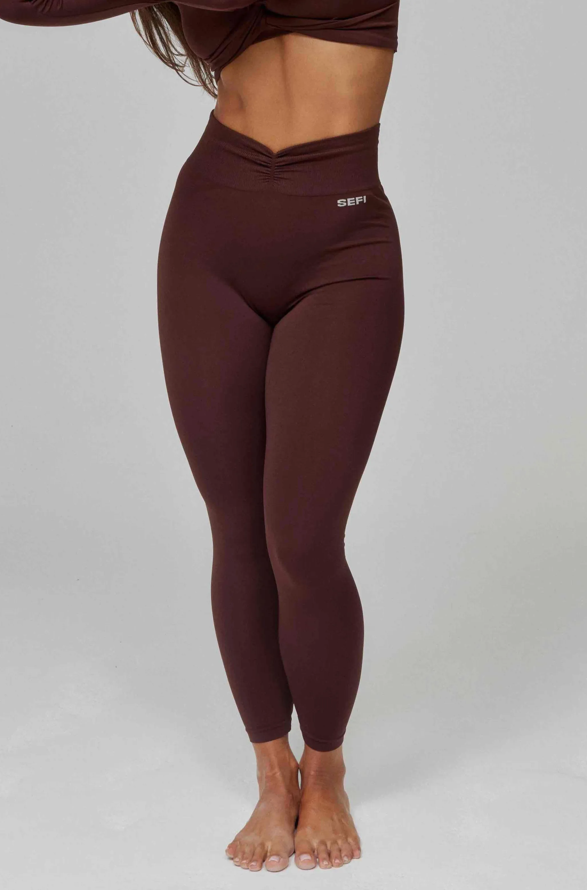 Butterluxe Ruched Waist 7/8 Leggings - Bitter Chocolate