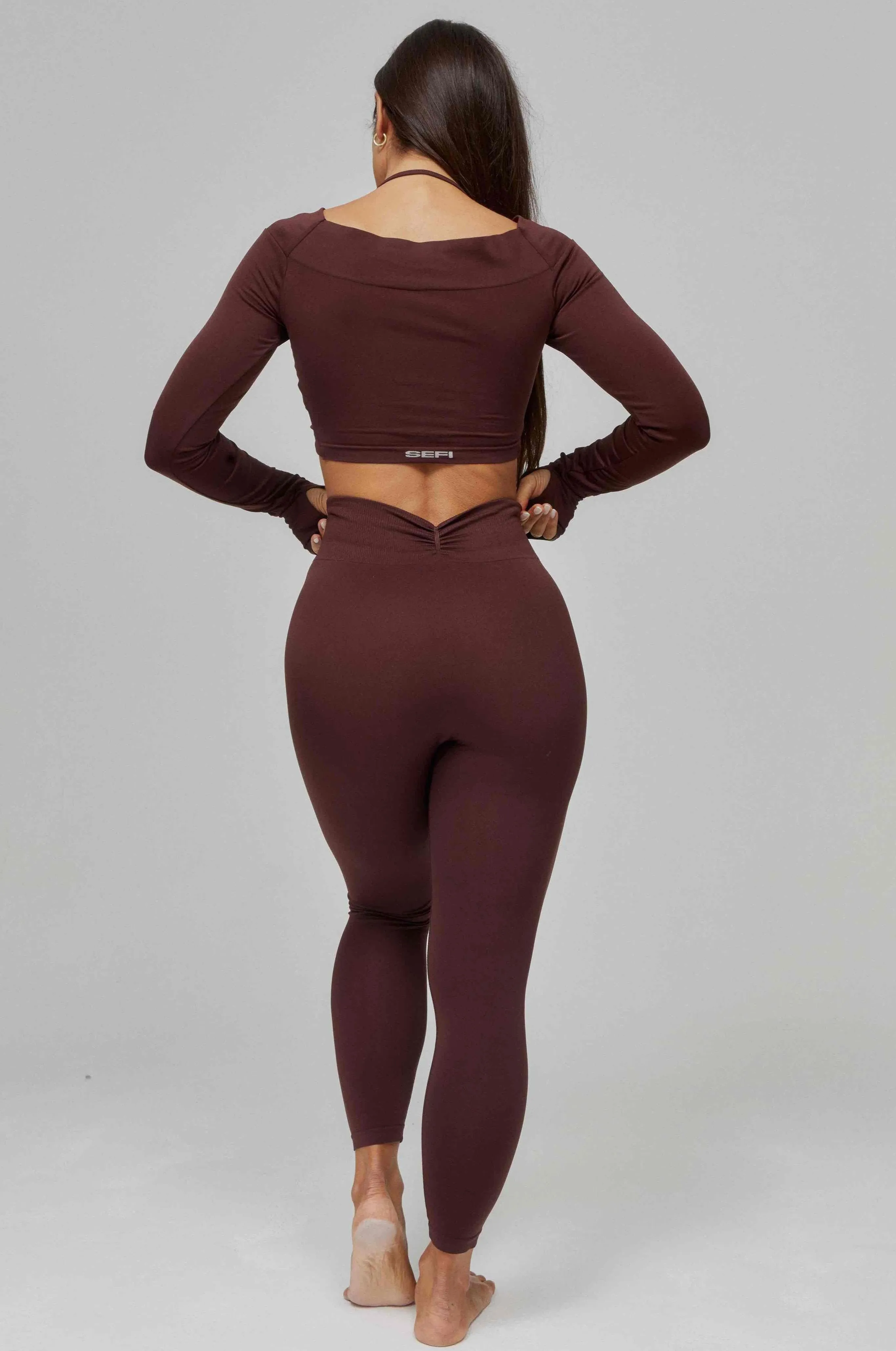 Butterluxe Ruched Waist 7/8 Leggings - Bitter Chocolate